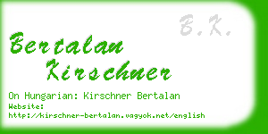 bertalan kirschner business card